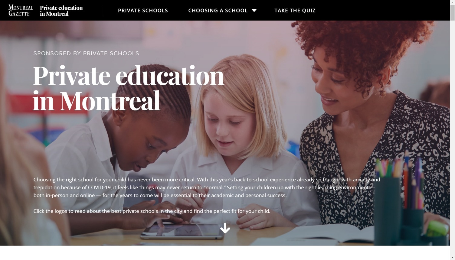 Montreal Gazette and Private Schools of Quebec Education in Montreal