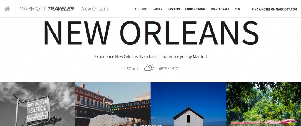 Marriott Traveler - an online travel magazine created in partnership with Contently