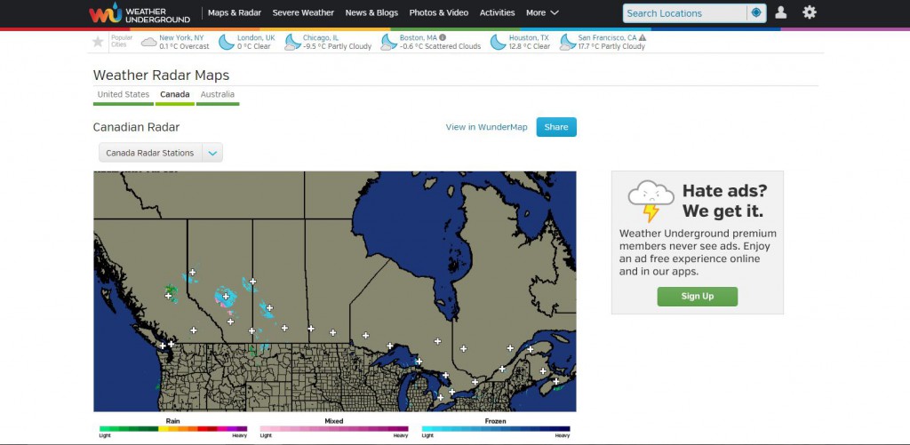 Weather Underground message