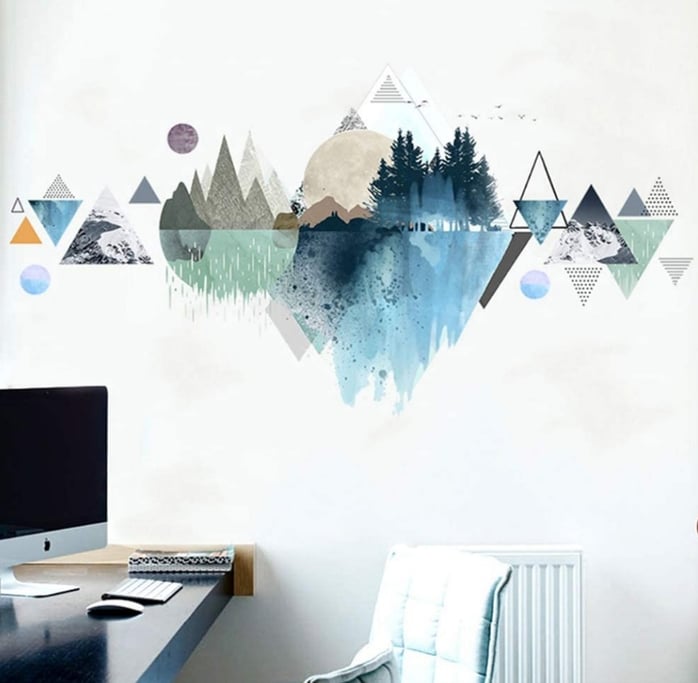 Mountains and Forest decal in office